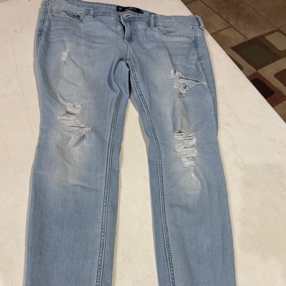 Hollister Light Blue Ripped Skinny Jeans